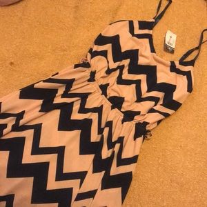 Pink and blue chevron dress